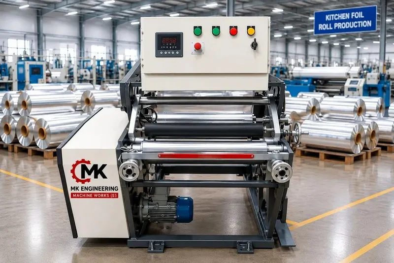 300mm Aluminium Kitchen Foil Roll Rewinding Machine